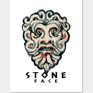 Vintage Sculpture Face Stone Head Posters and Art